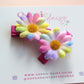 Multicolour daisy hair clips