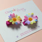 Multicolour daisy hair clips