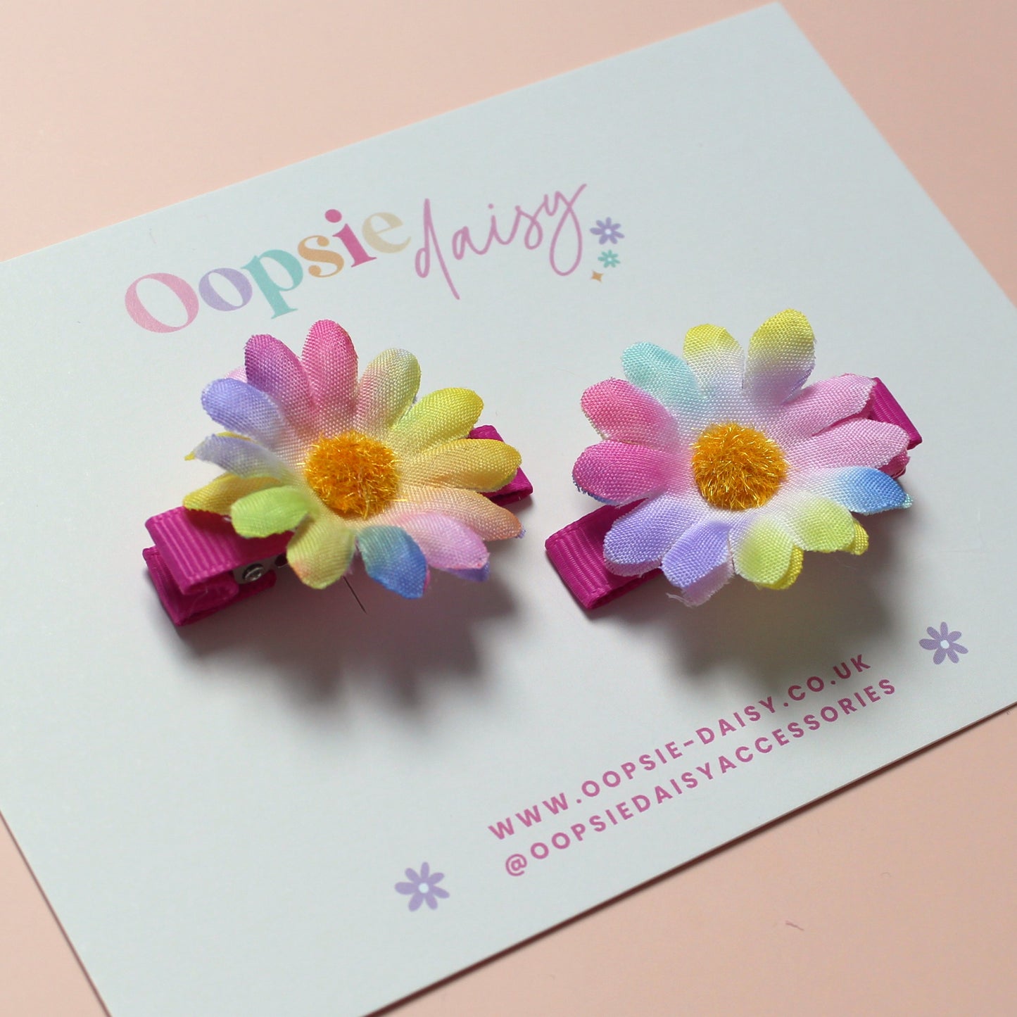 Multicolour daisy hair clips