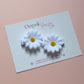 White daisy hair clips