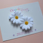 White daisy hair clips