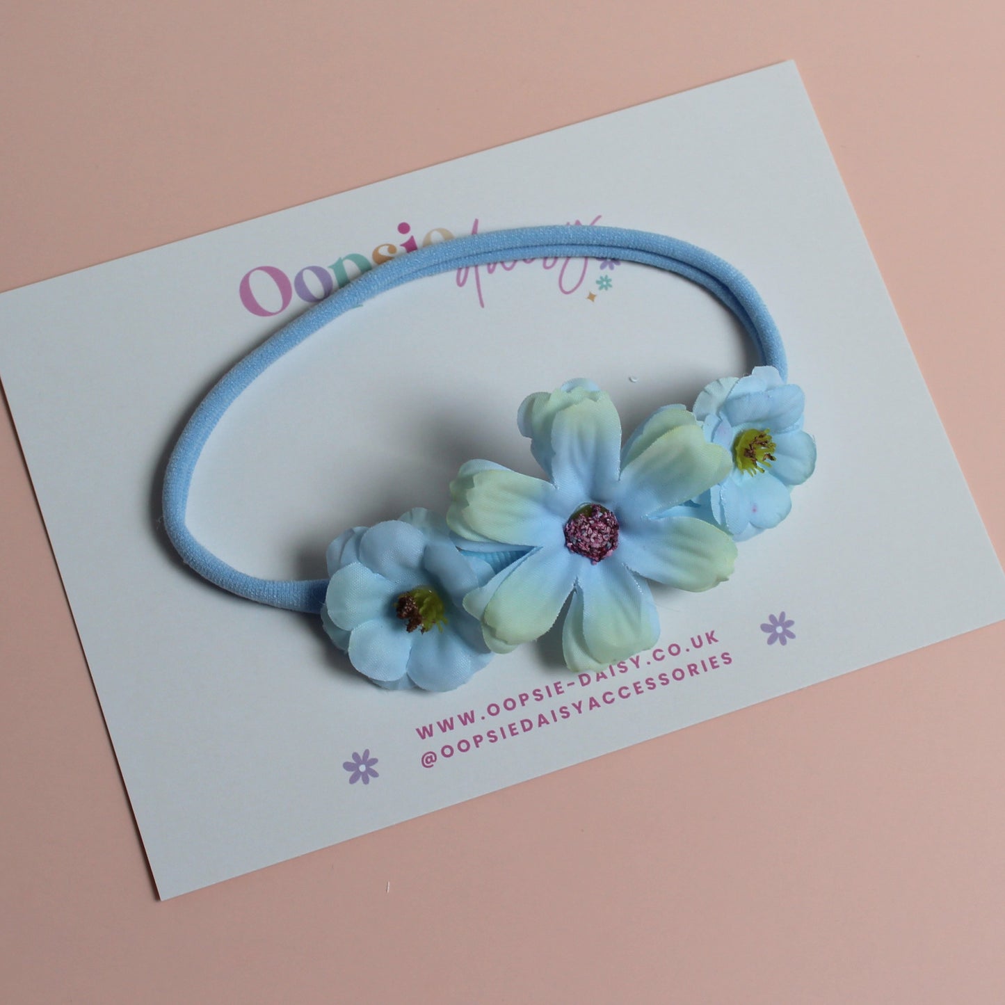Blue Baby Headband with Flowers