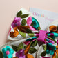 Multi colour floral hair bow clip