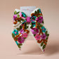 Multi colour floral hair bow clip